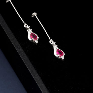 Crimson Gemstone Droplet Earrings