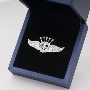 Sparkling Angel Wings Lapel Pin