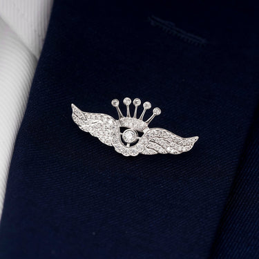 Sparkling Angel Wings Lapel Pin