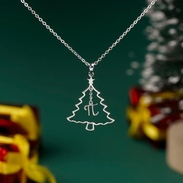 Christmas Tree with Pi Charm Necklace