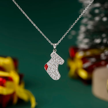 Christmas Necklace: Red Stocking Christmas