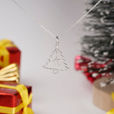 Christmas Tree with Pi Charm Necklace