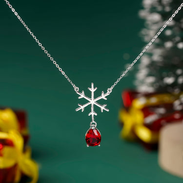 Ruby Snowflake Necklace