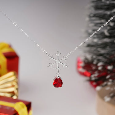 Ruby Snowflake Necklace