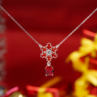 Ruby Snowflake 2 Necklace