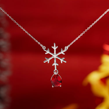 Ruby Snowflake Necklace