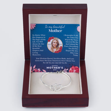 Personalized Gift For Mom - Double Heart Bracelet - Moissanite - Happy Mother's Day, to My Beautiful Mother