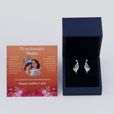 Personalized Gift For Mom - Ancient Wings Earrings - Moissanite - Happy Mother's Day 2, to My Beautiful Mother