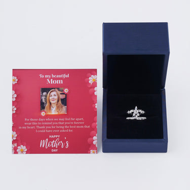 Personalized Gift For Mom - Peony Crown Ring - Moissanite - Happy Mother's Day, to My Beautiful Mother