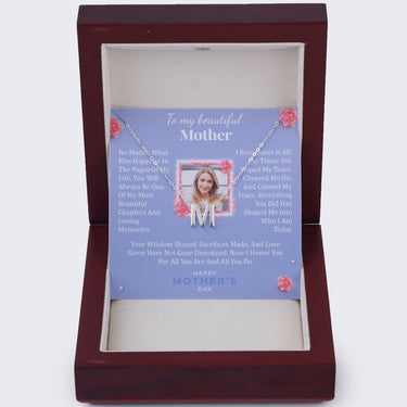 Personalized Gift For Mom - Personalized Initial Necklace - Happy Mother's Day, to My Beautiful Mother