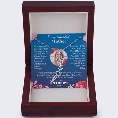 Personalized Gift For Mom - Personalized Flower Name Necklace - Happy Mother's Day, to My Beautiful Mother