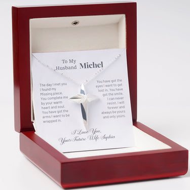 Personalized Gift For Husband - Region Necklace - Happy Valentine's Day, I Love You, Your Future Wife.