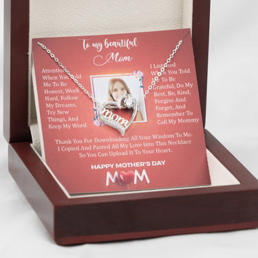 Personalized Gift For Mom - Shiny Mom Necklace - Happy Mother's Day, to My Beautyful Mother