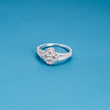 Personalized Gift For Mom - Flower Ring - Moissanite - Happy Mother's Day, to My Beautiful Mother