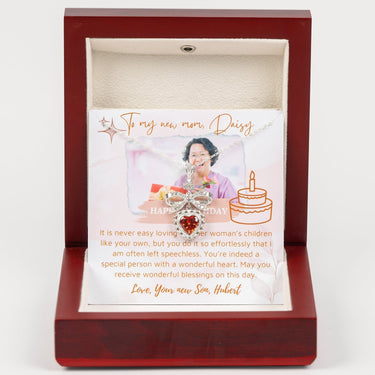 Personalized Gift For Birthday - Eternal Love Necklace - Happy Birthday to My New Mom, From New Son.