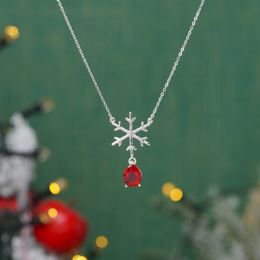 Ruby Snowflake Necklace