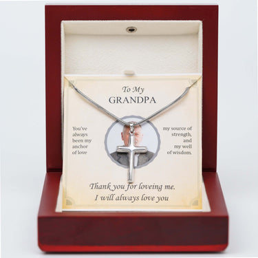 Personalized Gift For Grandfather - Cross Pendant Necklace - This gift is a token of the richness you've added to our lives