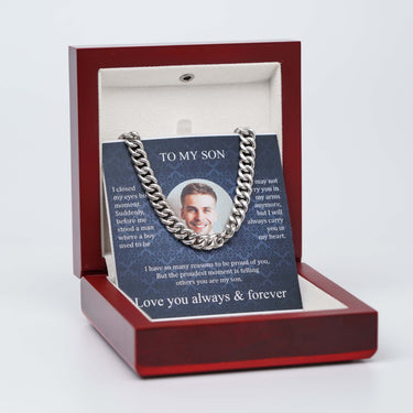 Personalized Gift For Son - Curb Chain Necklace - A gift of love sent to my beloved son