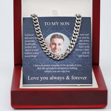 Personalized Gift For Son - Curb Chain Necklace - A gift of love sent to my beloved son