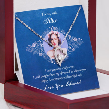 Personalized Gift From Husband To Wife - I Love You Now and Forever - Forever Love Necklace