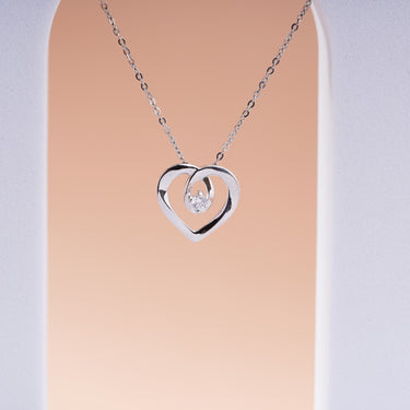 Halo Heart Moissanite Necklace