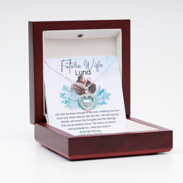 Personalized Gifts From Groom To Bride - Dangle Heart - I Feel Very Lucky to Share Life With You