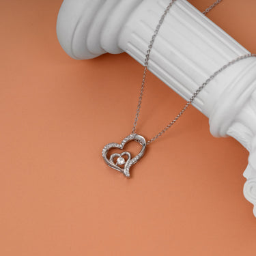 Dancing Heart Pendant Moissanite Necklace
