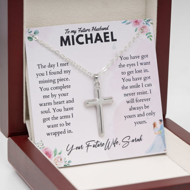 Personalized Gifts from Bride to Groom - Cross Pendant Necklace - To my Future Husband