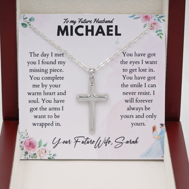 Personalized Gifts from Bride to Groom - Cross Pendant Necklace - To my Future Husband