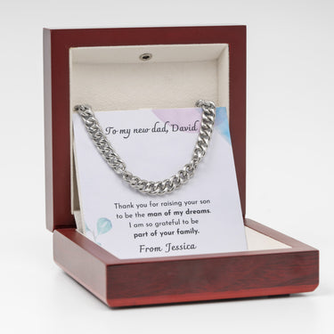 Personalized Gifts From Bride To Father In Law - Curb Chain Necklace - I am so Grateful to be Part of Your Family