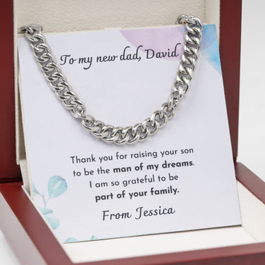 Personalized Gifts From Bride To Father In Law - Curb Chain Necklace - I am so Grateful to be Part of Your Family