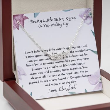 Personalized Gifts from Sibling to Bride - Leaves In Bough - To my Little Sitter on Your Wedding day