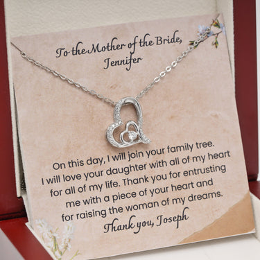 Personalized Gifts from Grooms to Mother in Law - Dancing Heart Pendant Necklace - To the Mother of the Bride.