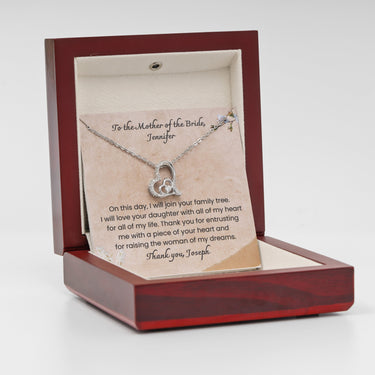 Personalized Gifts from Grooms to Mother in Law - Dancing Heart Pendant Necklace - To the Mother of the Bride.