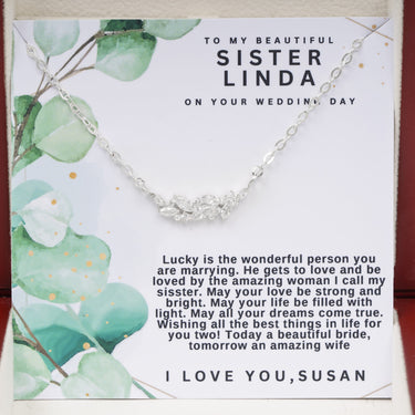 Personalized Gifts from Bridesmaid To Bride - Leaves In Bough - To My Beautiful Sister on Your Wedding Day