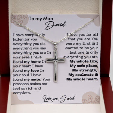 Personalized Gifts From Girlfriend To Boyfriend Gift - Cross Pendant Necklace - I Love You for All that You are