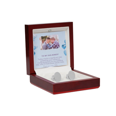 Personalized Gift from Groom to Parent - Sleek Oval Shine Cufflinks - Today Marks A Significant Step