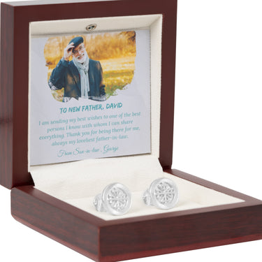 Personalized Gifts From Grooms To Parent In Law - Radiant Cufflinks - To Men Father, Thanks You For Being there for Me