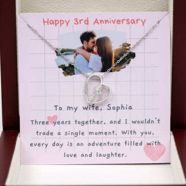 Personalized Gifts From Husband to Wife - Cross of Love Necklace - 3rd Wedding Anniversar, To My Wife.