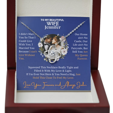 Personalized Gifts From Husband To Wife - Love Knot Necklace - You are My Queen Forever