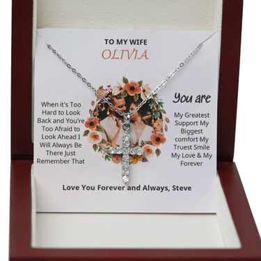 Personalized Gifts From Husband To Wife - Classic Cross Pendant Necklace - I Love You more than You'll Ever Know