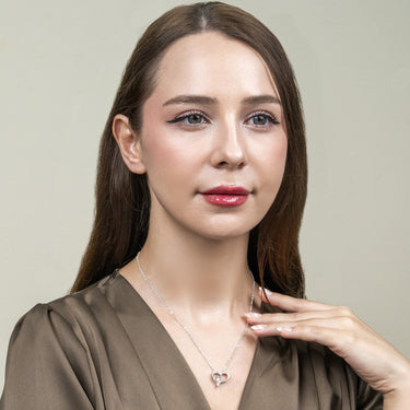 Dancing Heart Pendant Moissanite Necklace