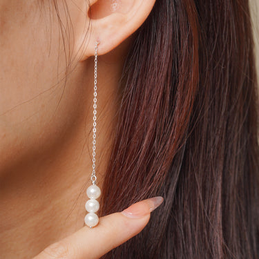 Long Pearl Drop Earrings