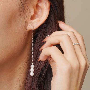 Long Pearl Drop Earrings