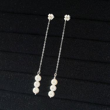 Long Pearl Drop Earrings