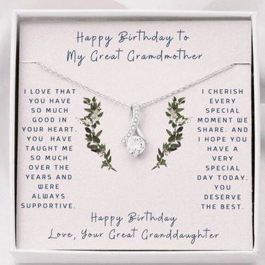 Grandmother Necklace, Gift To Great Grandmother “ Gift Necklace Message Card “ Birthday “ To Great Grandmother