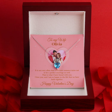 Personalized Gifts for Wife - Queen Heart Necklace - Happy Valentine's Day, You are my heart, my soul, and my forever Valentine.