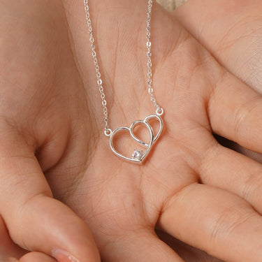 Personalized Gift For Soulmate - Two-Heart Necklace - Happy Valentine's Day, Love You Forever and Always, Your Soulmate.