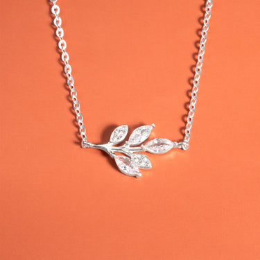 Crystals Leaf Necklace