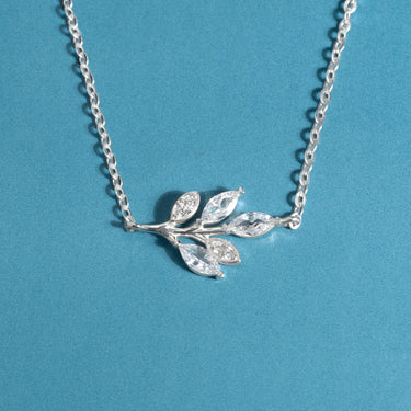 Crystals Leaf Necklace